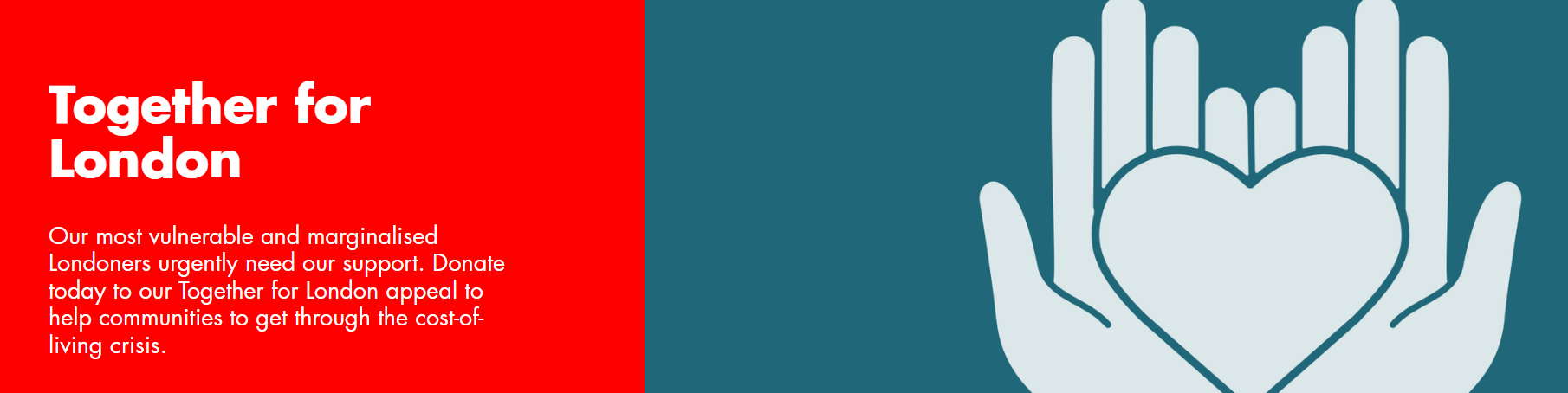 Together for London. Hands holiding a heart